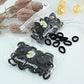 Premium Seamless Mini Black Hair Ties Pouch