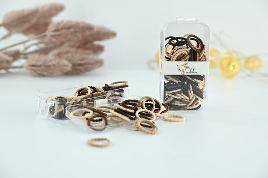 Classic Neutrals Textured Scallop Hair Ties Set