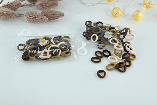 Premium Seamless Earth Tones Hair Ties Pouch