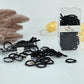 Midnight Black Textured Scallop Hair Ties Set