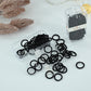 Midnight Black Textured Scallop Hair Ties Set