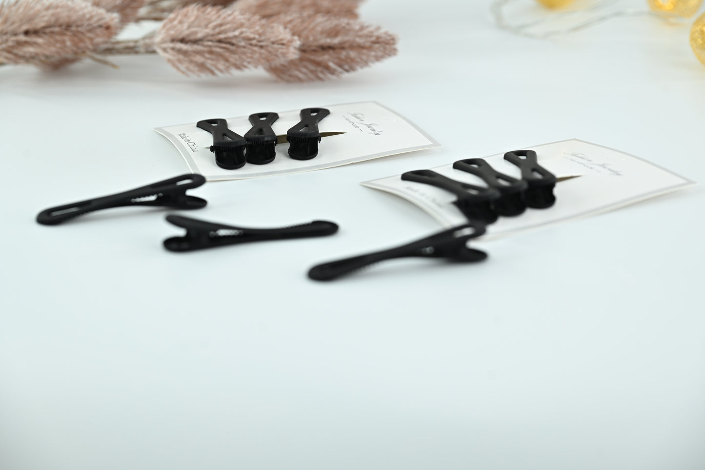 Matte Midnight Black Slim Sectioning Clips 3 Pieces in one Pack  Set