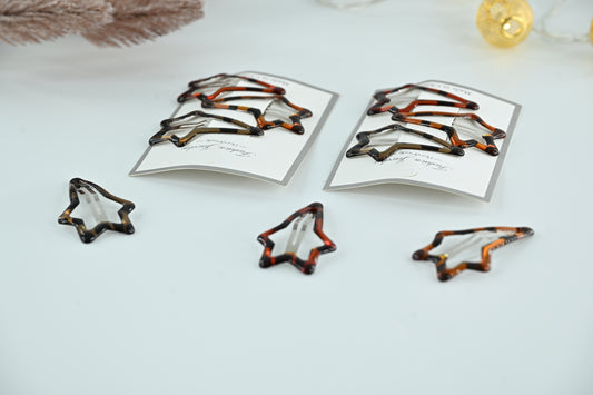 Starry Night Tortoiseshell Snap Clips