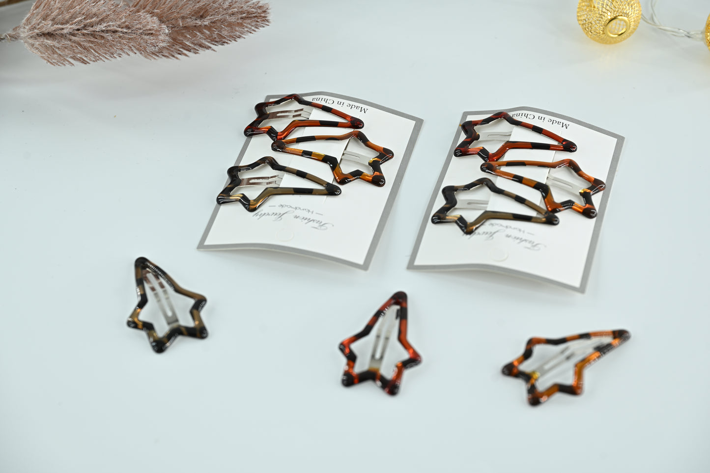 Starry Night Tortoiseshell Snap Clips