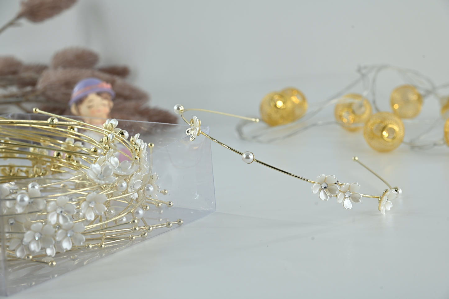 Garden Bloom Pearl  Enamel Flower Hair Band