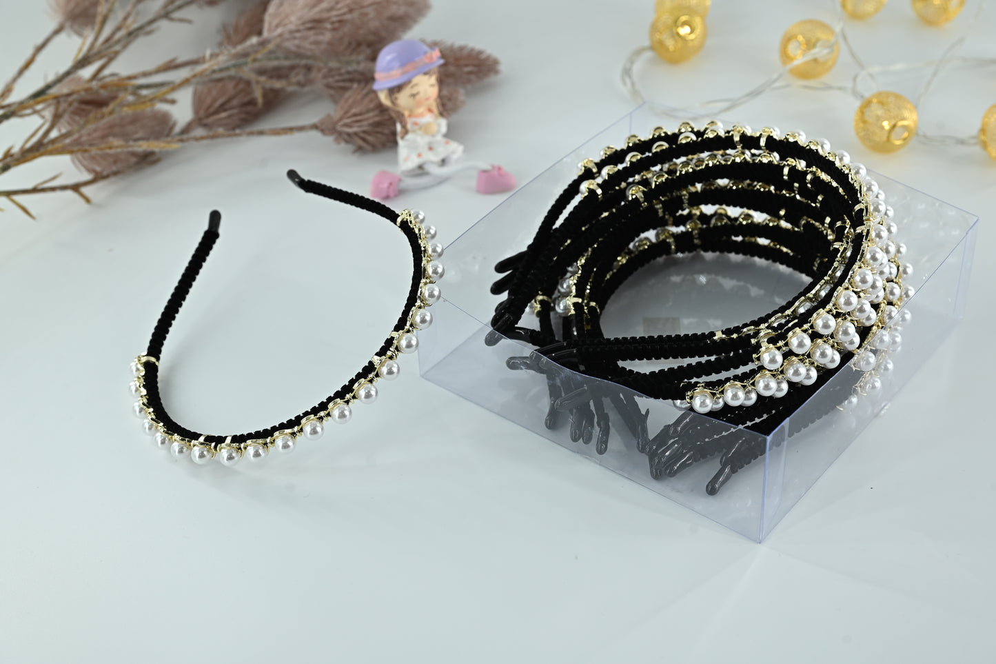 Lustrous Pearl Gold-Tone Elegance Headband