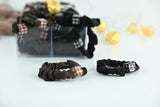 Gingham Cube Ruched Silk-Feel Scrunchies (1 Piece)