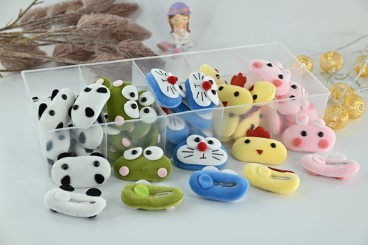 Soft Plush Animal Character Hair Clips (1 piece)
