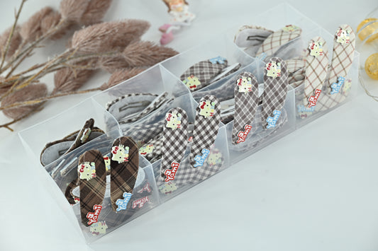 Gingham Plaid & Character Accent Snap Clips
