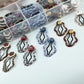 Geometric Plaid & Resin Charm Snap Clips