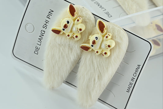Textured Knit Scalloped Bow Barrettes