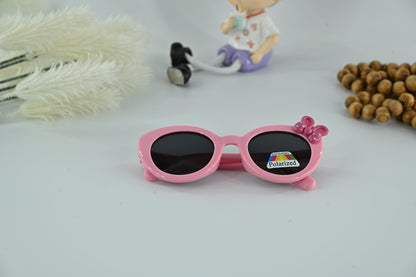 Kids Polarized Bow Decor Round Sunglasses
