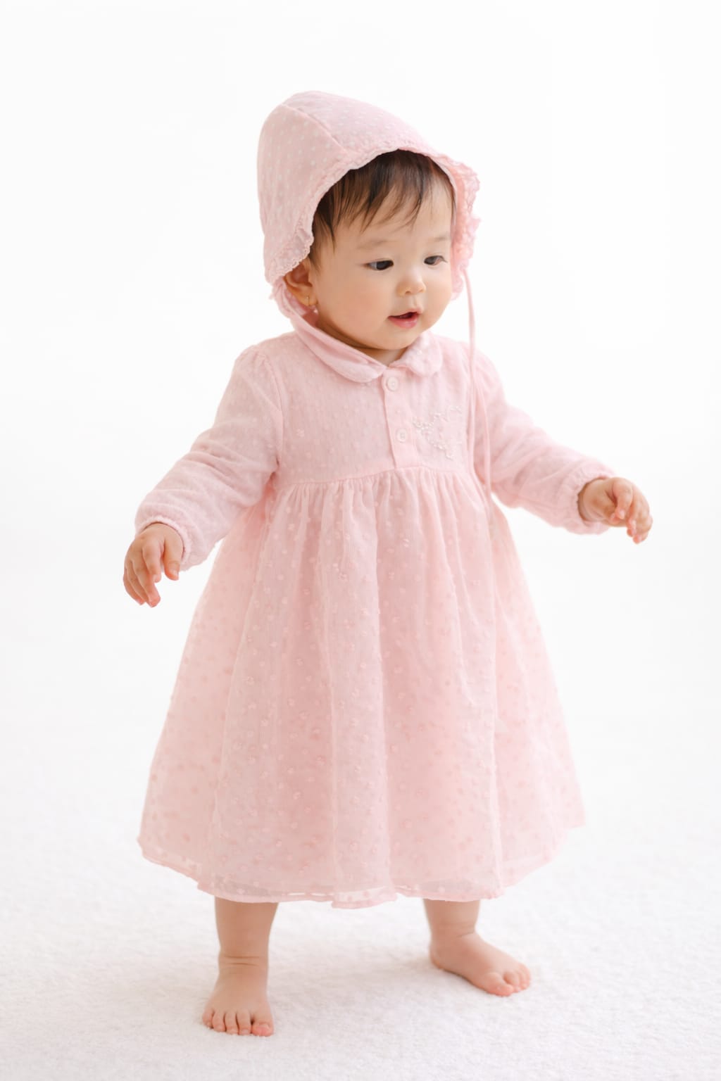 Sweet Blossom Baby Girl Cotton Tulle Dress with Hat