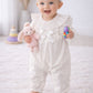 Baby Girl Elegant Pure  White Cotton Romper