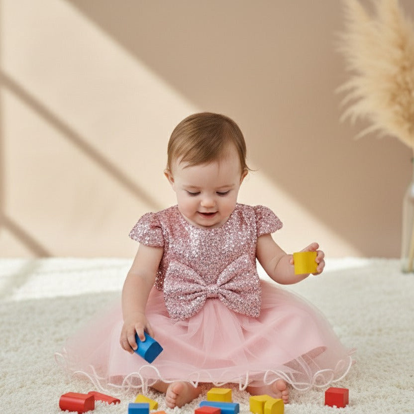 Baby Girl Pink Sequin Tulle Party Dress