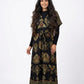 Elegant Ivory Floral Printed Maxi Dress with Waist Tie | Free Size | 2 Piece Set