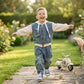 Kids Hoodie & Denim Pants Outfit Set – Beige