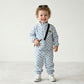 Kids Bluish Triangular Pattern Dress with Matching Side Bag