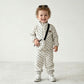Kids White Triangular Pattern Dress with Matching Side Bag