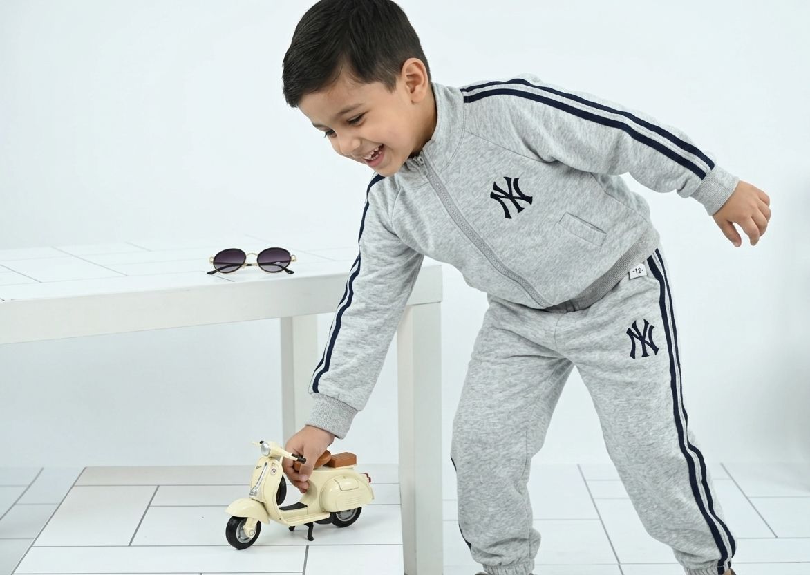Boys Greyish Everyday Activewear Tracksuit