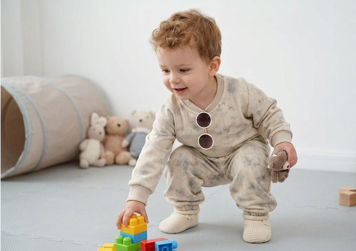 Kids Cream Knitted Sweater Co-ord Set