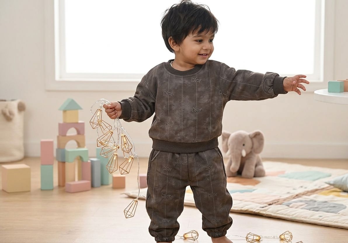 Kids Grey Knitted Sweater Co-ord Set