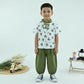 Kid's  Panda Print White T-Shirt with Olive Green Pants – 2-Piece Outfit Set