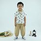 Boys Panda Print White T-Shirt with Beige Pants – 2-Piece Outfit Set