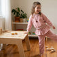 Girls Pink Ribbed Co-ord Set with Heart Chain | Cute Kids Outfit