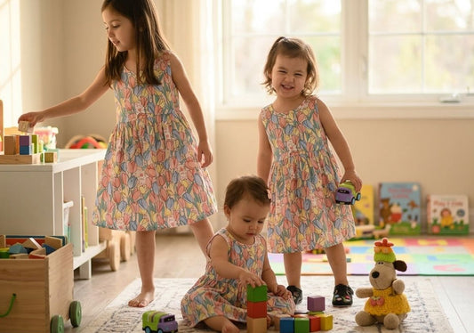 Cute Baby Girls Floral Cotton Dress | Sleeveless Summer Flower Print Dress