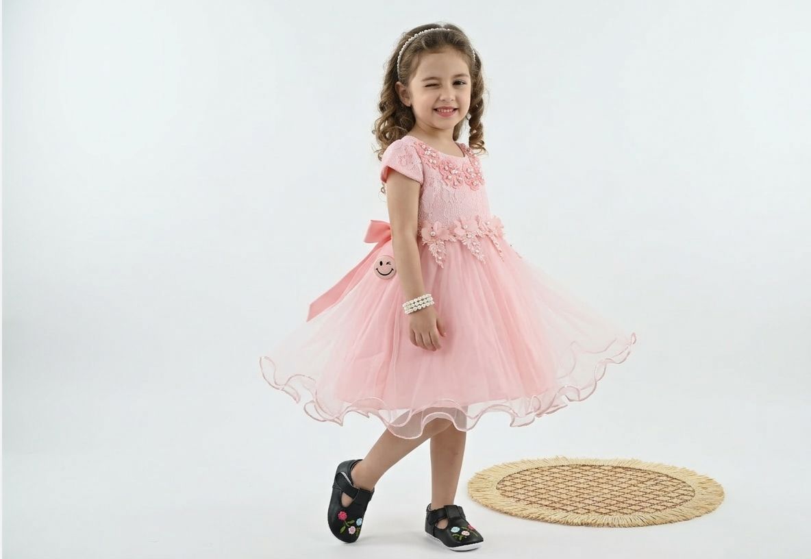 Baby Girls Pink Lace Tulle Party Dress