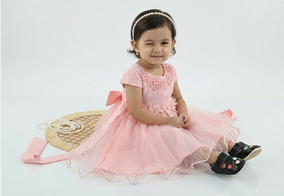 Baby Girls Pink Lace Tulle Party Dress