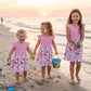 Cute Baby Girls Pink Flamingo Print Dress | Ruffle Sleeve Summer Dress