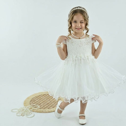 Baby Girls White Lace Tulle Party Dress