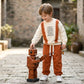 Cream & Rust Orange Kids Sweatshirt and Jogger Set | Comfortable 2-Piece Outfit