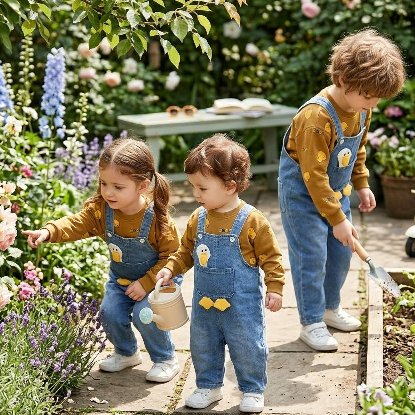 Unisex Duck Denim Dungaree Set