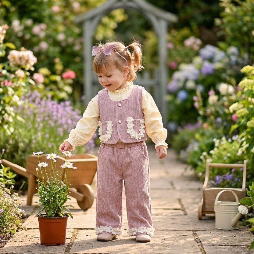 Bloom Charm kids Pink 3 Piece  co-ord set
