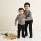 Classic  Black Striped Kids Cotton Blend Top