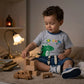 Cute Dino Striped T-Shirt & Denim Shorts Set for Boys