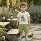 Little Dino Fun T-Shirt  Green Shorts Set