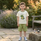 Little Dino Fun T-Shirt  Green Shorts Set