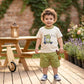 Little Dino Rider T-Shirt  Green Shorts Set