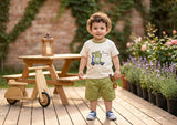Little Dino Rider T-Shirt  Green Shorts Set