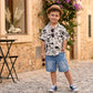 Little Explorer Graphic Shirt &amp; Denim Shorts Set