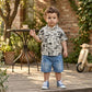 Little Explorer Graphic Shirt &amp; Denim Shorts Set