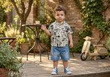 Little Explorer Graphic Shirt &amp; Denim Shorts Set