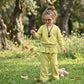 Kid's Yellow Ribbed Fabric Co-ord Set with Cute Heart Chain