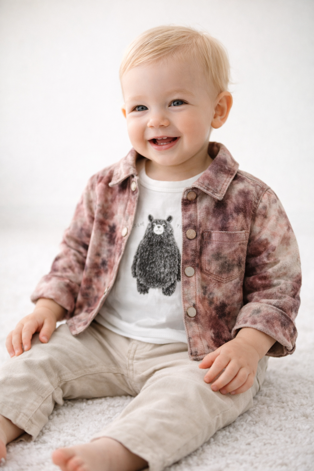 Dreamy Bear Tie-Dye Shirt Set – Kids Party Wear