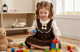 Kids Brown  Cotton Embroidered  2 Piece Full Sleeve Dress