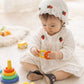 Baby Girl Cotton Cherry White  Romper with Cap